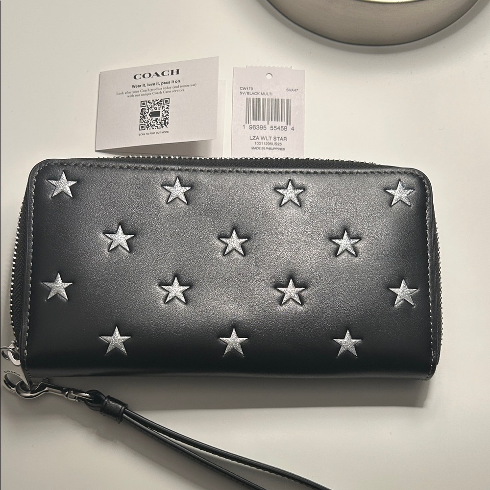 Coach Black Wallet with Silver Star Embellishments - Picture 4 of 5